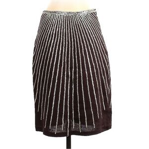 Tory Burch brown linen skirt with sequins size 4